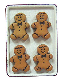 Dollhouse Miniature Gingerbread Men/Flow Cookie Sheet